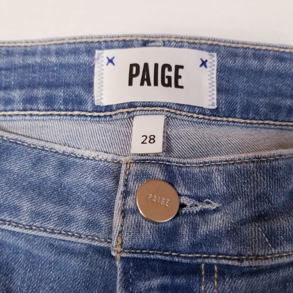 Paige Verdugo Crop Jeans Sunray Destructed Shaggy Let Size 28 - Picture 2 of 8